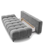 Canapé Velours convertible avec Coffre de Rangement Cirrus gris - 215x112x90 cm