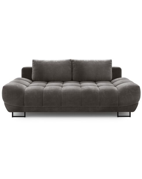 Canapé Velours convertible avec Coffre de Rangement Cirrus marron foncé - 215x112x90 cm