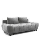 Canapé Velours convertible avec Coffre de Rangement Cirrus gris - 215x112x90 cm