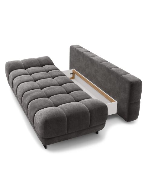Canapé Velours convertible avec Coffre de Rangement Cirrus marron foncé - 215x112x90 cm