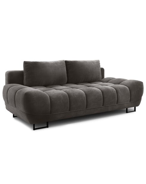 Canapé Velours convertible avec Coffre de Rangement Cirrus marron foncé - 215x112x90 cm