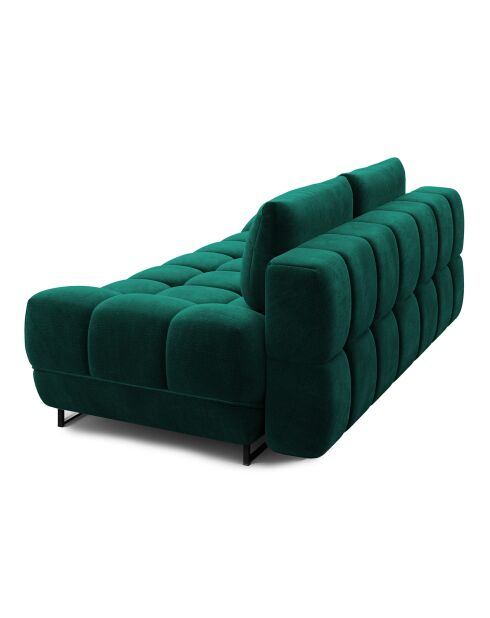 Canapé Velours convertible avec Coffre de Rangement Cirrus vert bouteille - 215x112x90 cm