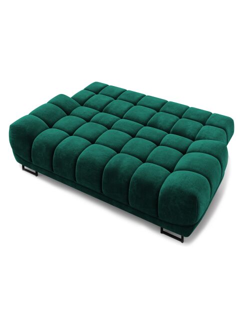 Canapé Velours convertible avec Coffre de Rangement Cirrus vert bouteille - 215x112x90 cm