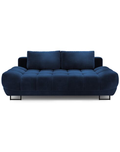 Canapé Velours convertible avec Coffre de Rangement Cirrus bleu roi - 215x112x90 cm