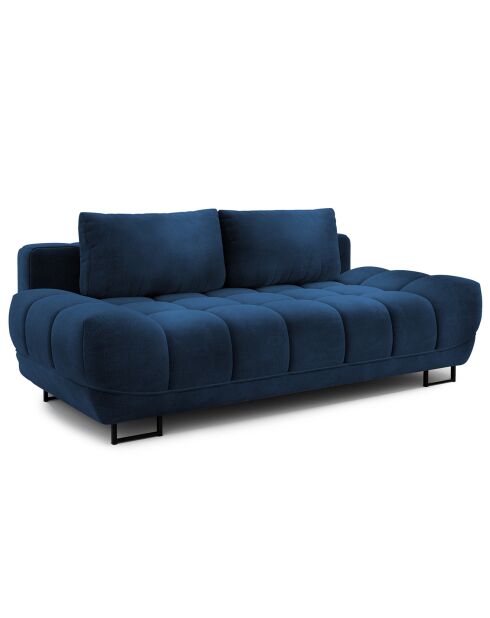 Canapé Velours convertible avec Coffre de Rangement Cirrus bleu roi - 215x112x90 cm