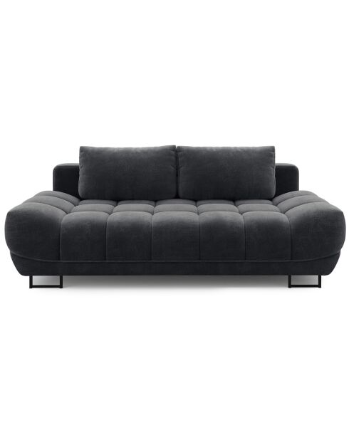 Canapé Velours convertible avec Coffre de Rangement Cirrus gris foncé - 215x112x90 cm