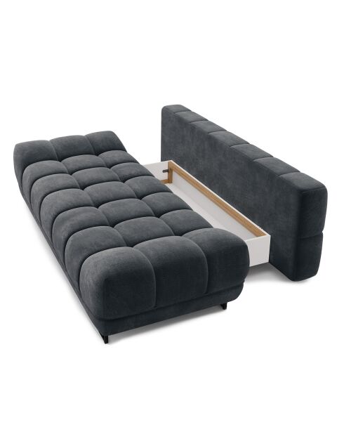 Canapé Velours convertible avec Coffre de Rangement Cirrus gris foncé - 215x112x90 cm