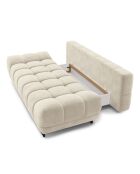 Canapé Velours convertible avec Coffre de Rangement Cirrus beige - 215x112x90 cm