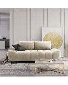 Canapé Velours convertible avec Coffre de Rangement Cirrus beige - 215x112x90 cm