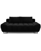 Canapé Velours convertible avec Coffre de Rangement Cirrus noir - 215x112x90 cm