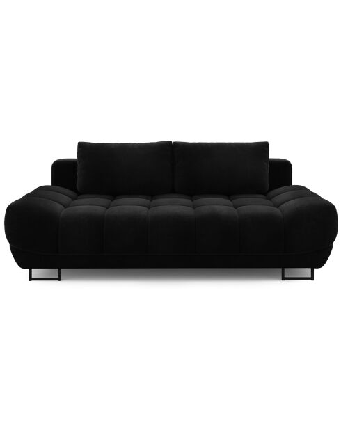 Canapé Velours convertible avec Coffre de Rangement Cirrus noir - 215x112x90 cm