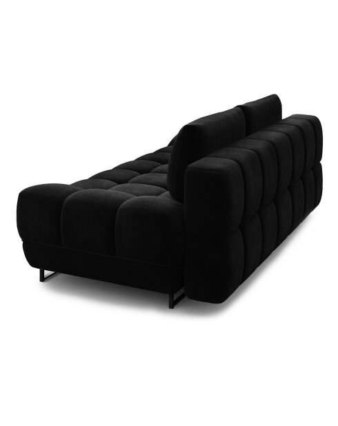 Canapé Velours convertible avec Coffre de Rangement Cirrus noir - 215x112x90 cm