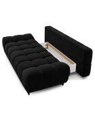 Canapé Velours convertible avec Coffre de Rangement Cirrus noir - 215x112x90 cm