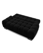 Canapé Velours convertible avec Coffre de Rangement Cirrus noir - 215x112x90 cm