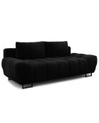 Canapé Velours convertible avec Coffre de Rangement Cirrus noir - 215x112x90 cm