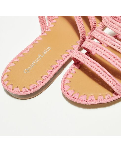 Pantoffeln aus rosa Bast