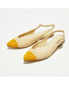 Slingbacks en Raphia naturel/papaya