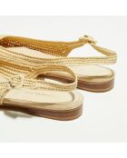 Slingbacks en Raphia naturel/papaya