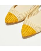 Slingbacks en Raphia naturel/papaya