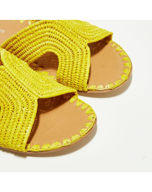 Sabot in rafia gialla