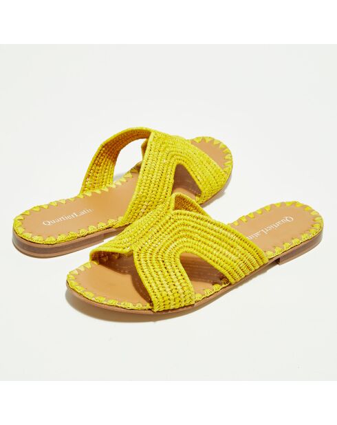 Sabot in rafia gialla