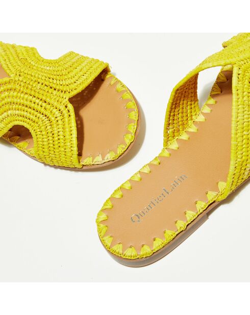 Sabot in rafia gialla