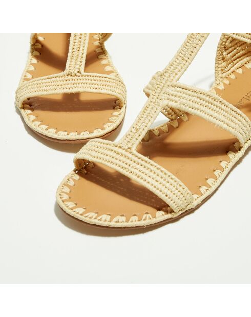 Sandali bassi in rafia naturale