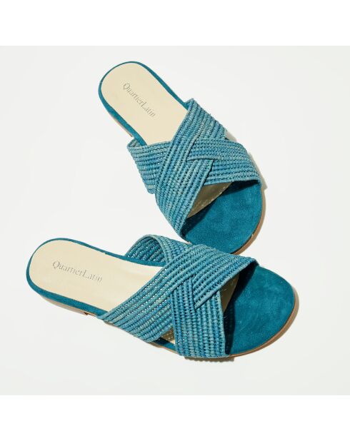 Sabot in rafia blu
