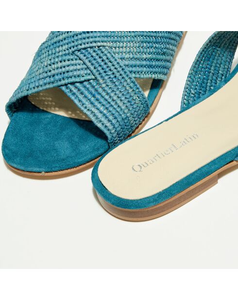 Sabot in rafia blu