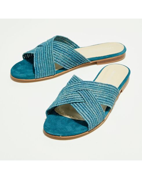 Sabot in rafia blu