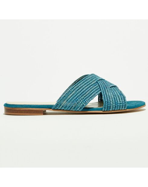 Sabot in rafia blu