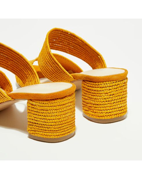 Pantoletten mit Papayabastabsatz — 5 cm Absatz