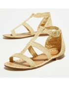 Sandales plates en Raphia naturelles