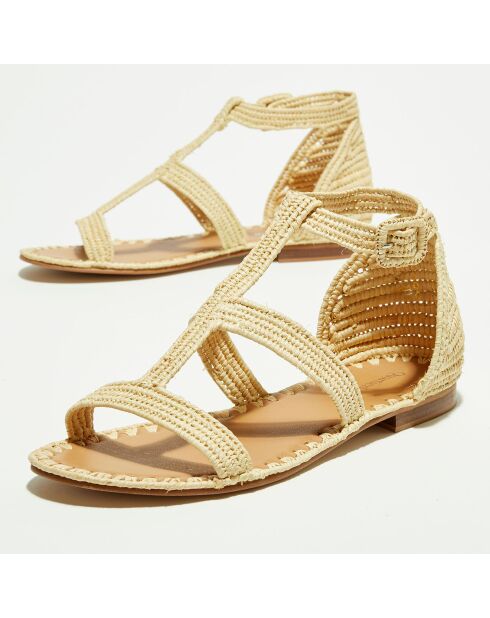 Sandali bassi in rafia naturale