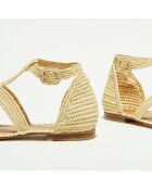 Sandales plates en Raphia naturelles
