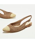 Slingbacks en Raphia café/naturel