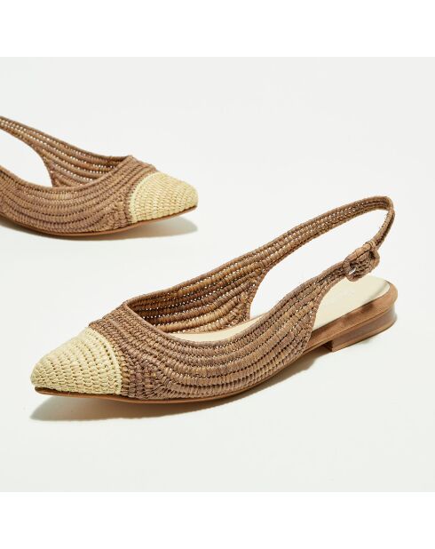 Slingbacks en Raphia café/naturel