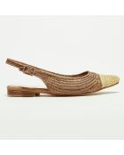 Slingbacks en Raphia café/naturel