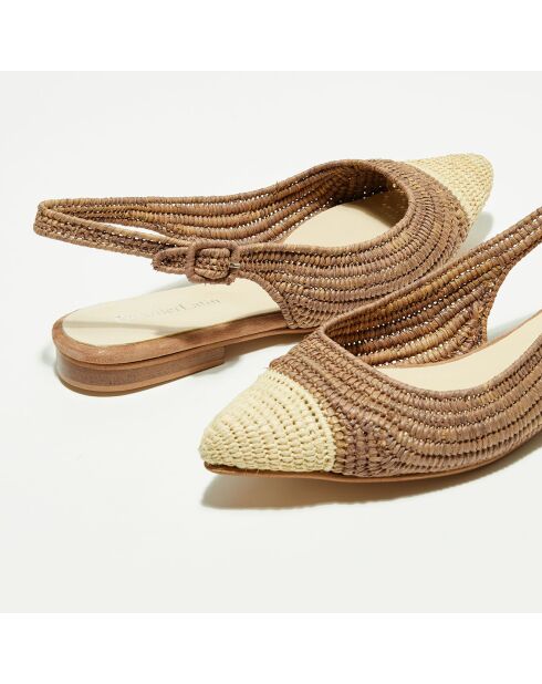 Slingbacks en Raphia café/naturel