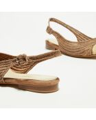 Slingbacks en Raphia café/naturel