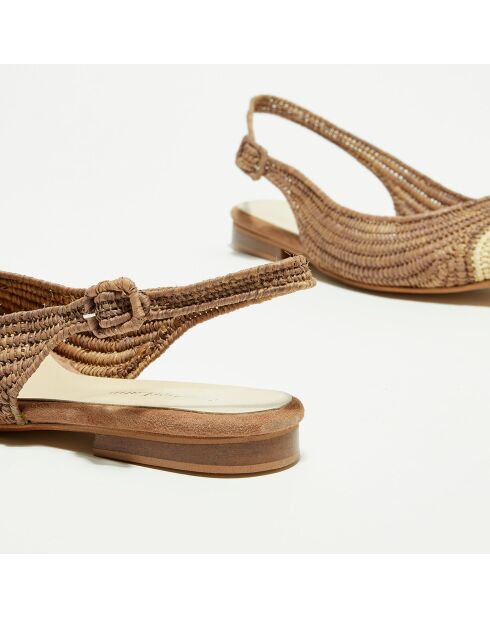 Slingbacks en Raphia café/naturel