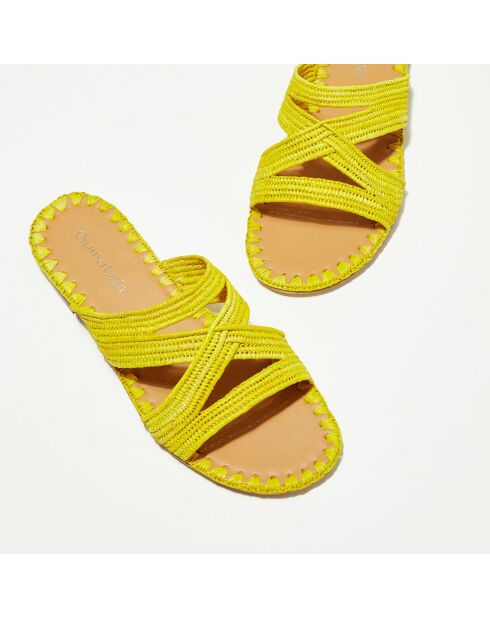 Gelbe Maultiere aus Bast