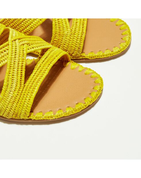 Gelbe Maultiere aus Bast