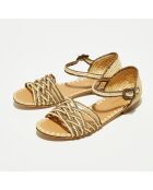 Sandales plates en Raphia naturel/kaki