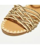 Sandales plates en Raphia naturel/kaki