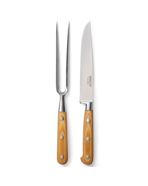 Set fourchette & couteau à découper marron - 2 pièces