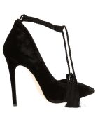 Escarpins en Velours de Cuir noirs - Talon 11 cm