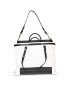 Sac en Cuir bicolore blanc/noir