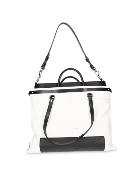 Sac en Cuir bicolore blanc/noir