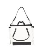 Sac en Cuir bicolore blanc/noir